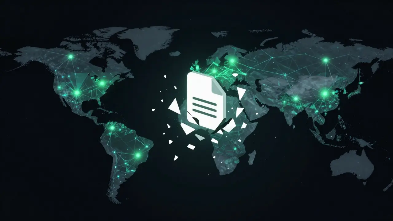 Visualização abstrata de arquivos fragmentados em rede descentralizada global